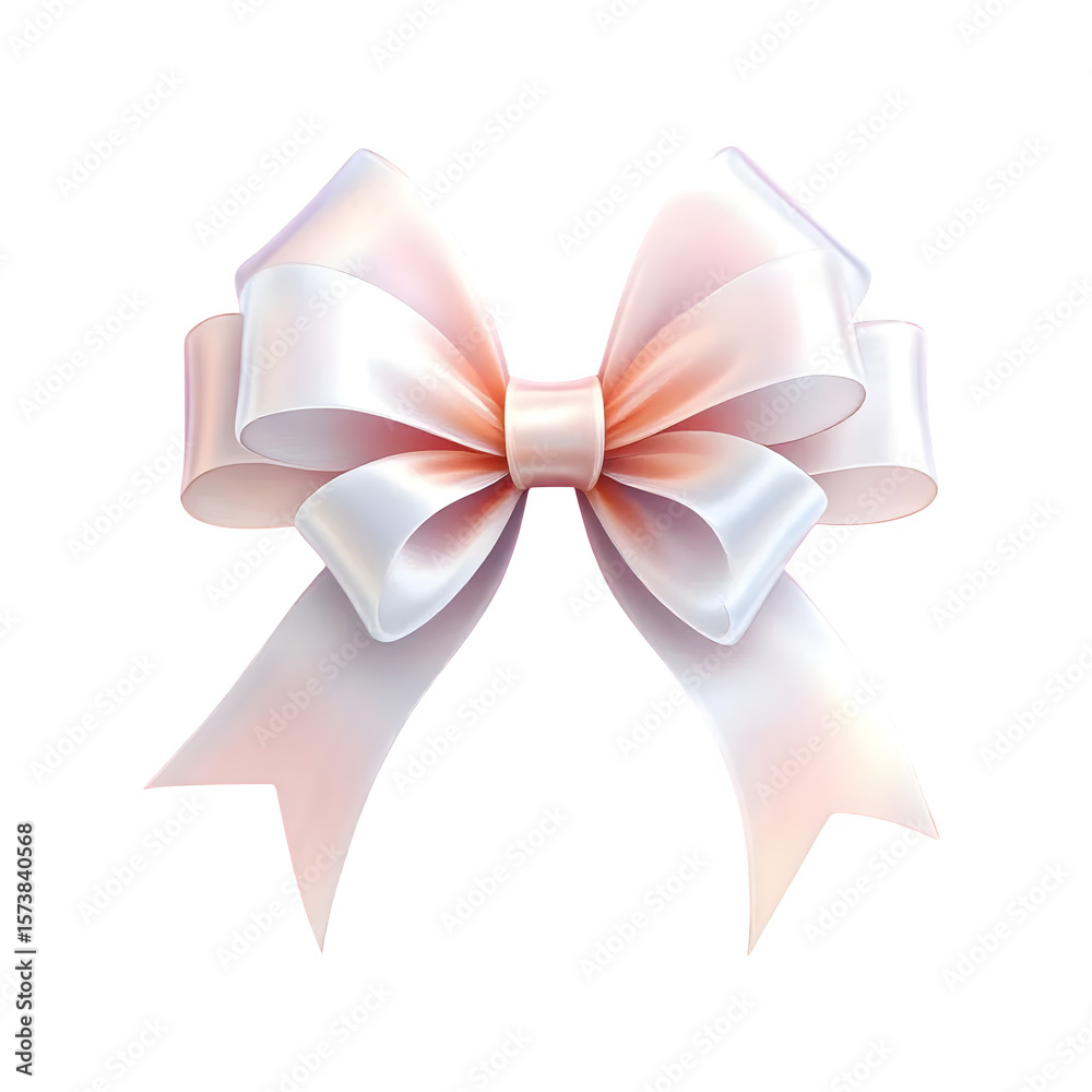 Naklejka premium white bow on white background isolated PNG 