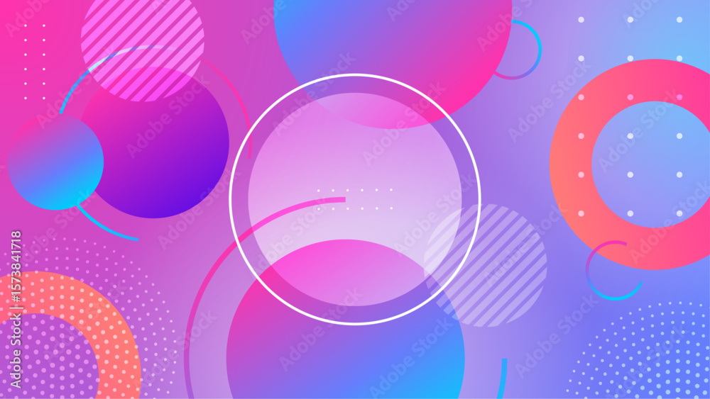 Obraz premium Overlapping colorful circles and patterns suitable for modern designs, backgrounds, graphics, digital art, abstract concepts, posters, and web banners.
