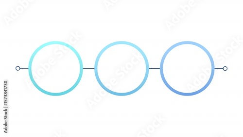 Business plan blue gradient circle infographic 3 steps template animation. Sequence options HD video. Animated blank diagram visualization. Process layout empty design element. Motion graphics