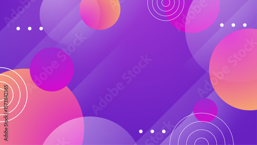 Abstract purple background with colorful overlapping circles. Suitable for modern designs, backgrounds, presentations, and artistic projects needing a vibrant touch.
