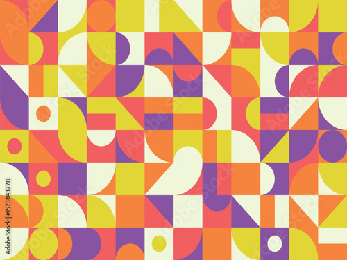 Abstract Geometric Pattern Design Vibrant Colors and Shapes for Modern Decor