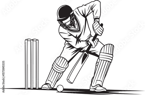 Cricket Player Silhouette Bundle SVG