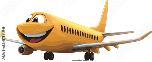 Toy airplane isolated on white background simple toy plane aircraft vector illustration.