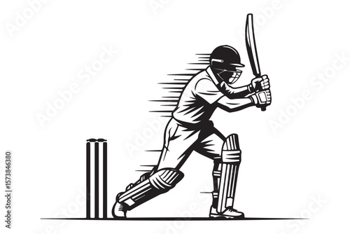 Cricket Player Silhouette Bundle SVG