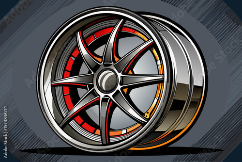 vector of Useful car alloy wheel design. Swirling pattern on transparent background
