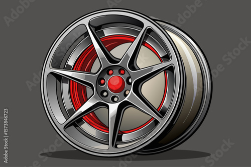 vector of Useful car alloy wheel design. Swirling pattern on transparent background