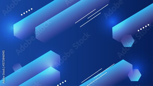 Abstract blue geometric design suitable for backgrounds, banners, web design, and digital art projects requiring modern aesthetics and patterns.