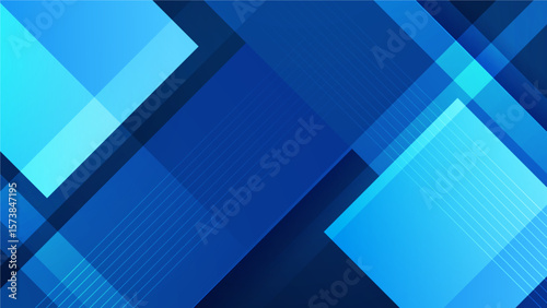 Overlapping blue squares and lines create a geometric abstract design suitable for backgrounds, web designs, or digital art projects.