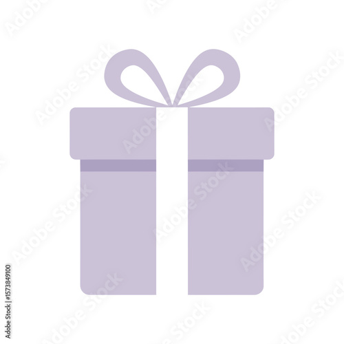 A light purple gift box with a matching ribbon and bow, isolated on white background, is a simple and elegant present