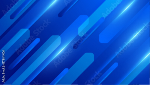 Abstract blue design with glowing diagonal shapes. Suitable for backgrounds, web design, digital art, technology concepts, and innovative projects.