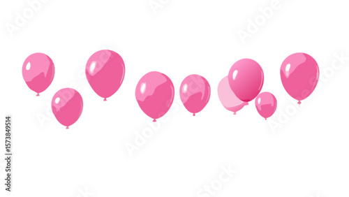 Pink balloons party decoration vector illustration for birthday celebration and special events design 100