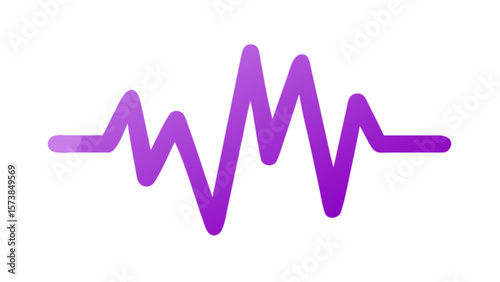 Purple waveform audio sound wave pulse vector graphic for music production and data visualization design