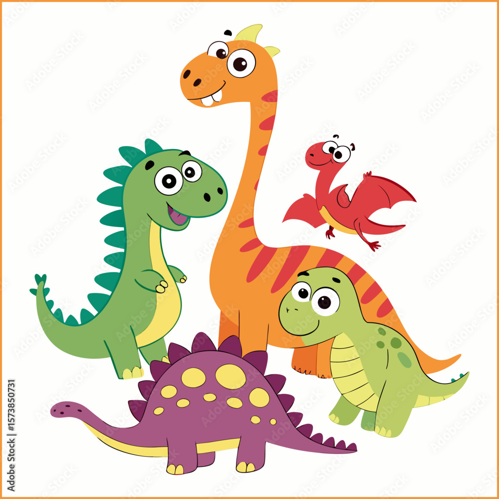 Obraz premium Acid dinosaurs stickers