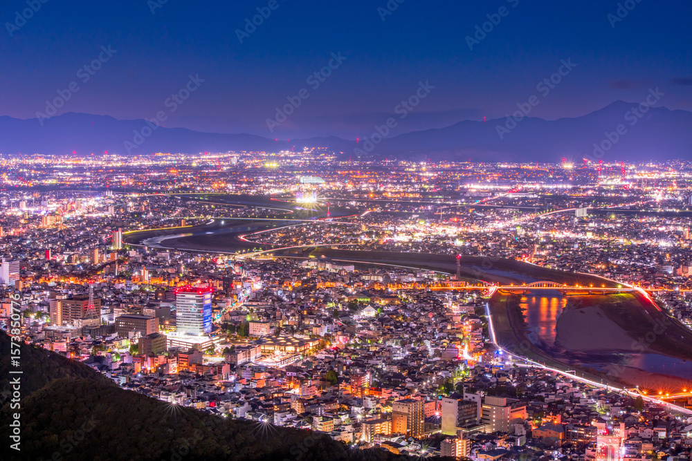 Naklejka premium 岐阜県 金華山からの夜景