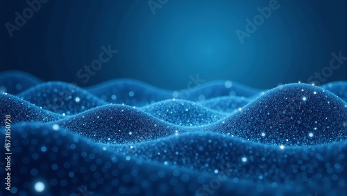 Abstract Glowing Blue Particle Waves