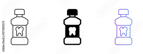 Mouth Freshener Icon – Line, Glyph, and Gradient Style Set