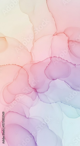 Abstract watercolor-style design with soft pastel colors and flowing shapes.