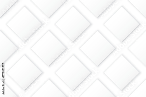 3D white square plate seamless pattern horizontal background graphic illustration.