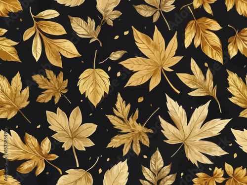 Default vector gold autumn floral background