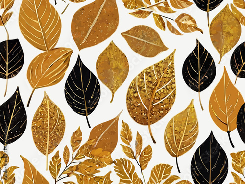 Default vector gold autumn floral background