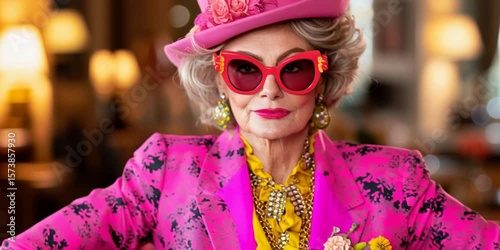 A wealthy heiress in modern fashion with a flamboyant flair 