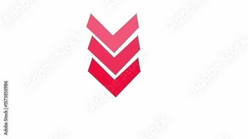 silhouette downloading  down arrow animation on the white background.down and crogin arrow loading animation.with red color.