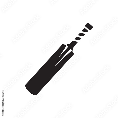 Black cricket bat icon silhouette vector illustration design on white background