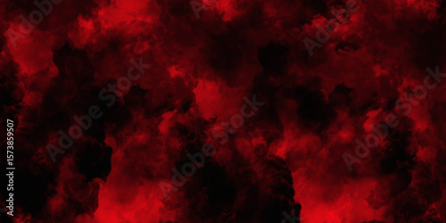 Red color powder explosion isolated on black background. Colorful dust explode. Paint Holi, dust particles splash. Network concept with spray. Futuristic technology element. 3D rendering.