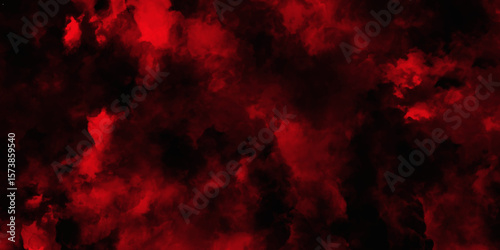 Red color powder explosion isolated on black background. Colorful dust explode. Paint Holi, dust particles splash. Network concept with spray. Futuristic technology element. 3D rendering.