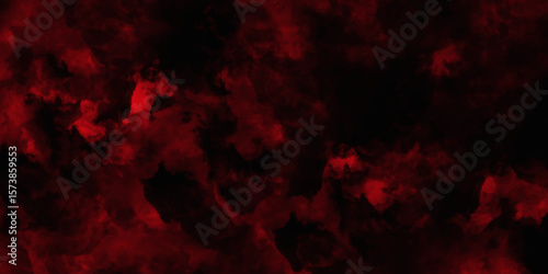 Red color powder explosion isolated on black background. Colorful dust explode. Paint Holi, dust particles splash. Network concept with spray. Futuristic technology element. 3D rendering.