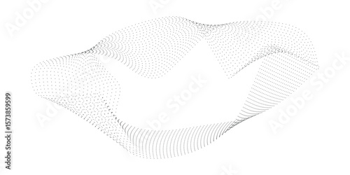 Abstract Waveform Dot Swirls on White