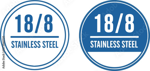 Two 18/8 Stainless Steel marks on white background