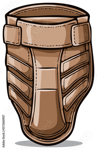 Protective Groin Guard Illustrated in Tan Brown Tones for Martial Arts and Contact Sports