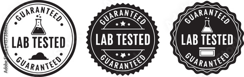 Guaranteed Lab Tested stamp vector set