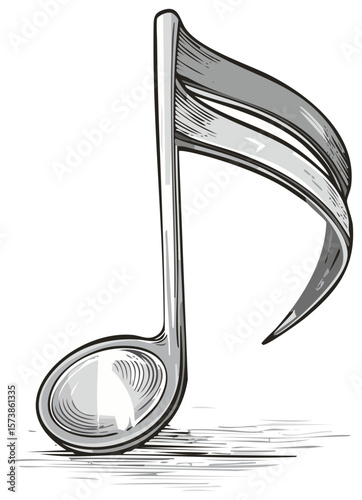 Vintage Musical Note Illustration for Sheet Music and Artistic Composition Design