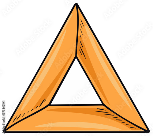 Geometric Outline of an Orange Triangle Design Element Solid Object Drawing