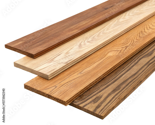 Variety of Premium Wooden Planks for Flooring and Crafting with Different Textures and Colors