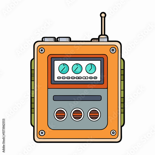 retro radio isolated on white