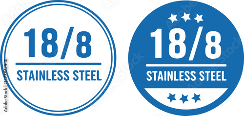 18/8 Stainless Steel label on white background