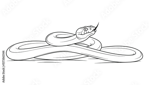 Silver metal wire whisk shaped like a snake on a white background vector illustration