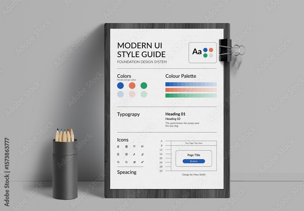 Modern UI Style Guide Kit Stock Template | Adobe Stock