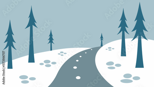 winter landscape with snow