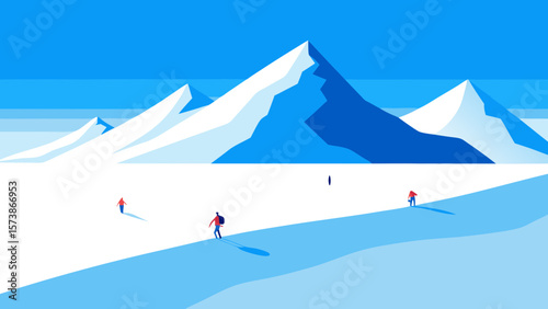 winter landscape with mountains