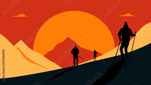 silhouette of a man on the mountain