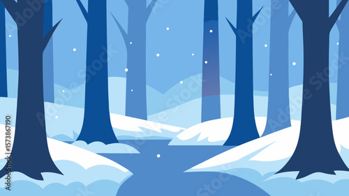 winter landscape with trees