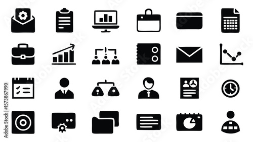 Business office professional icons collection vector