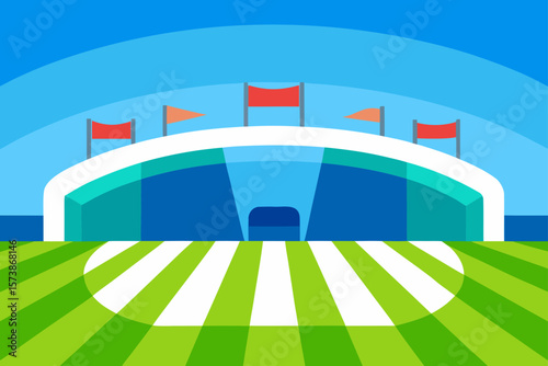 Stadium Design A Vibrant Illustration of a Modern Sports Venue