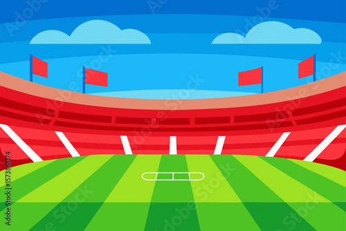 Stadium Illustration  A Vibrant Vector Graphic of a Soccer Field