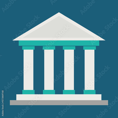 Bank Building With Pillars Icon