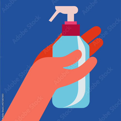 Hand With Sanitizer Bottle Graphic